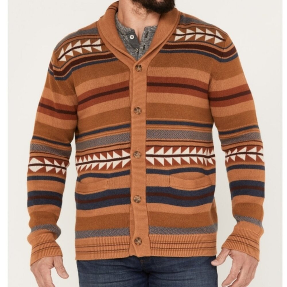 Pendleton Shawl Collar Cardigan Sweater Aztec SzL